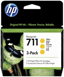 Inktcartridge HP CZ136A 711 geel 3-pack