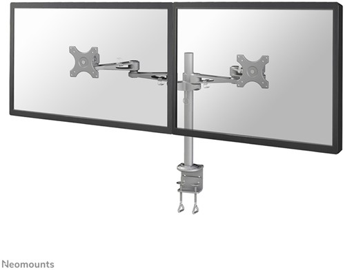 Monitorarm Newstar D935D 2 schermen maximaal 30 inch kleur zilver