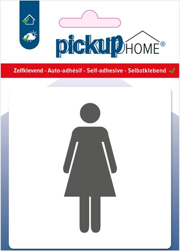 Deurbordje Pickup HOME 90x90mm acryl Dames wit