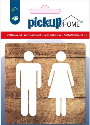 Deurbordje Pickup HOME 90x90mm acryl Dames/Heren hout