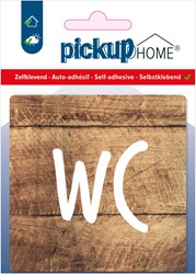 Deurbordje Pickup HOME 90x90mm acryl WC hout