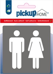 Deurbordje Pickup HOME 90x90mm acryl Dames/Heren grijs