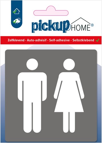 Deurbordje Pickup HOME 90x90mm acryl Dames/Heren grijs
