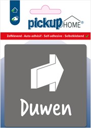 Deurbordje Pickup HOME 90x90mm acryl Duwen grijs