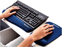 Muismat met polssteun Fellowes Plush Touch blauw 9287302-3