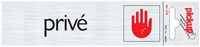 Deurbordje Pickup 165x44mm zelfklevend tekst en pictogram prive