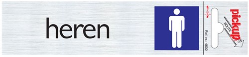 Deurbordje Pickup 165x44mm zelfklevend tekst en pictogram heren