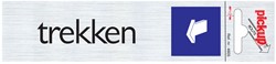 Deurbordje Pickup 165x44mm zelfklevend tekst en pictogram trekken horizontaal