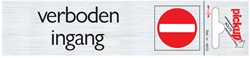 Deurbordje Pickup 165x44mm zelfklevend tekst en pictogram verboden ingang