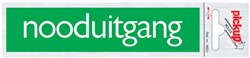 Deurbordje Pickup 165x44mm zelfklevend tekst en pictogram nooduitgang groen