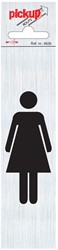 Deurbordje Pickup 165x44mm zelfklevend pictogram vrouw