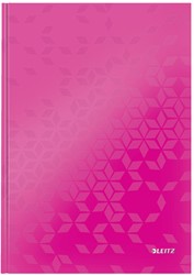 Notitieboek Leitz WOW A4 ruit 5mm 80 vel omslag roze