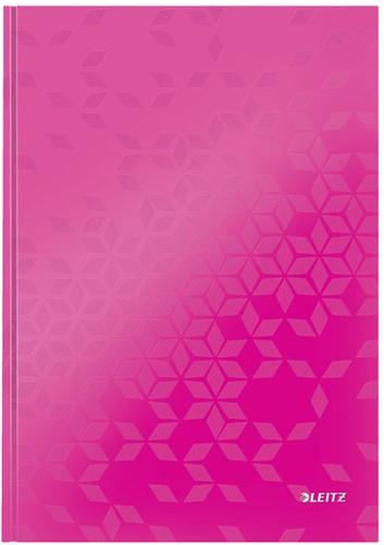 Notitieboek Leitz WOW A4 ruit 5mm 80 vel omslag roze
