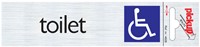 Deurbordje Pickup 165x44mm zelfklevend tekst en pictogram toilet rolstoel