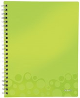 Notitieboek Leitz WOW Get Organised A4 lijn spiraal 80 vel omslag groen (kleur 2019)