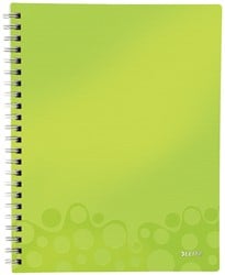 Notitieboek Leitz WOW Get Organised A4 lijn spiraal 80 vel omslag groen (kleur 2019)
