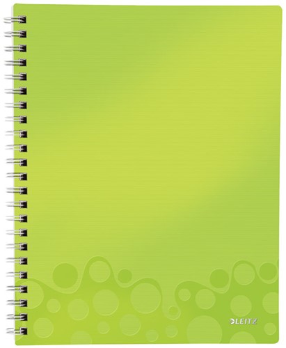 Notitieboek Leitz WOW Get Organised A4 lijn spiraal 80 vel omslag groen (kleur 2019)