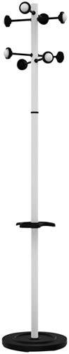 Kapstok staand Unilux Accueil 170cm met 8 haken wit.