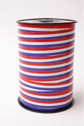 Cadeaulint 10mmx250meter rood/wit/blauw kleur 70