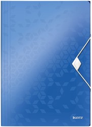 Elastomap 3-kleps Leitz WOW A4 kunststof blauw