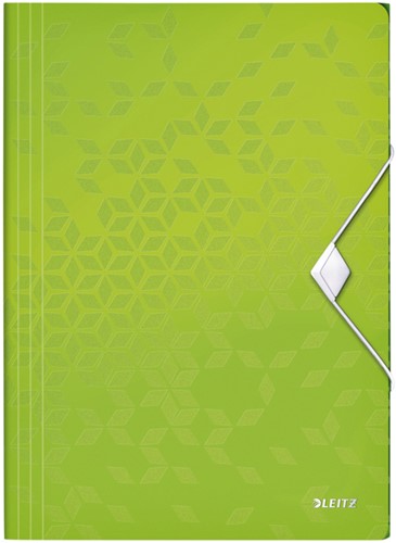 Elastomap 3-kleps Leitz WOW A4 kunststof groen 45990054 (model/kleur 2021)