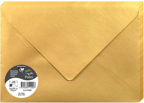Envelop Pollen C5 162x229mm 120 grams goud 20 stuks