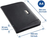 Schrijfmap Rillstab Excellent de Luxe A4 25x36cm lederlook zwart-1