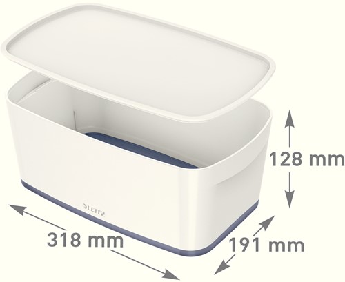 Opbergbox Leitz MyBox 5 liter 318x128x191mm wit/grijs 394595-2