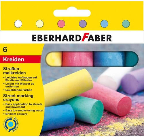 Stoepkrijt Eberhard Faber 6-delig assorti