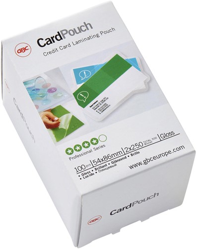 Lamineerhoes GBC creditcard 54x86mm 2x250 micron 100 stuks