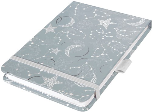 Notitieboek Sigel Jolie Beauty A6+ blanco 79 vel omslag Cosmic Fantasy Grey SI-SY550