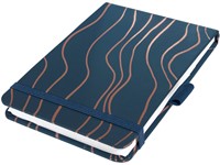 Notitieboek Sigel Jolie Beauty A6+ blanco 79 vel omslag Navy Merinque SI-SY551