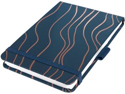 Notitieboek Sigel Jolie Beauty A6+ blanco 79 vel omslag Navy Merinque SI-SY551