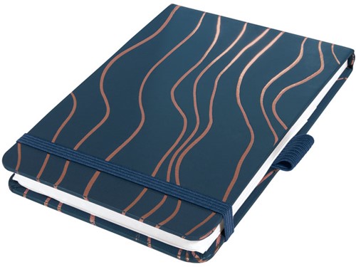 Notitieboek Sigel Jolie Beauty A6+ blanco 79 vel omslag Navy Merinque SI-SY551