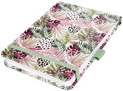 Notitieboek Sigel Jolie Beauty A6+ blanco 79 vel omslag Mint Pink Jungle Fever SI-SY552