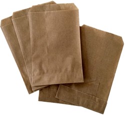 Verpakkingszak bruin gestreept 100x160mm 1.000 stuks