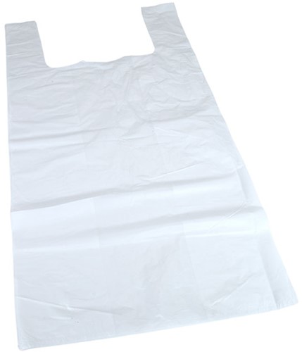 Draagtas hemdmodel 30x60+20cm wit 17 micron 1.000 stuks