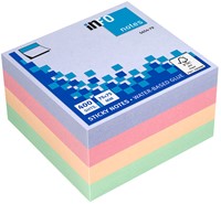 Kubusblok zelfklevend Info-Notes 75x75mm harmony assorti 400 vel