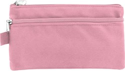 Schooletui Kangaro 210x110mm met 2 ritsen roze pastel