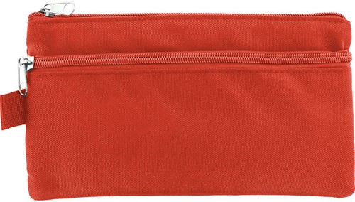 Schooletui Kangaro 210x110mm met 2 ritsen rood