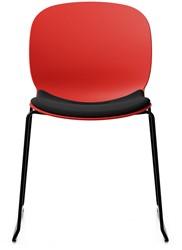 Vergaderstoel RBM Noor 6060 S sledeframe kuip rood zwart