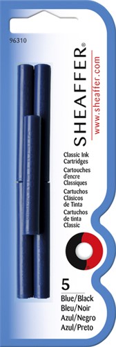Inktpatroon Sheaffer blauw/zwart 5 stuks