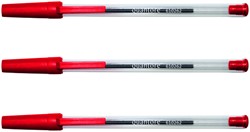Balpen Quantore Stick rood medium | afname per 50 stuks