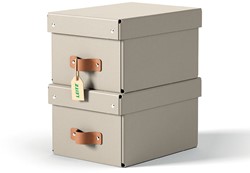 Opbergdoos Leitz Puro 200x150x280mm beige 2 stuks