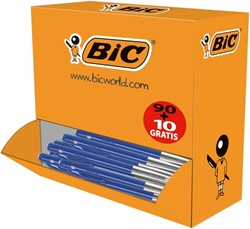 Balpen Bic M10 blauw medium 90+10 gratis
