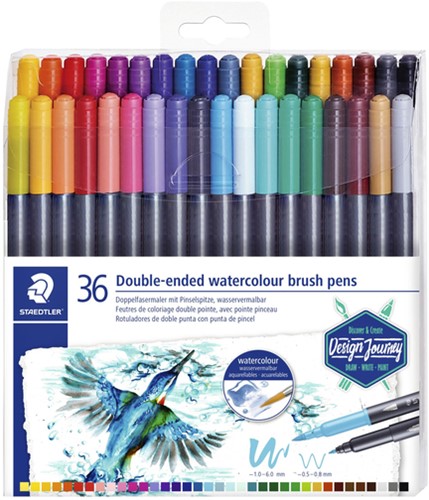 Brushpen Staedtler 3001 Marsgraphic duo 0.5-6mm 36-delig assorti