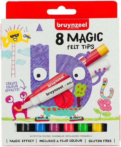 Viltstift Bruynzeel Kids Magic Points 8-delig assorti