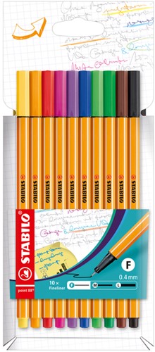 Fineliner Stabilo Point 88 10-delig assorti
