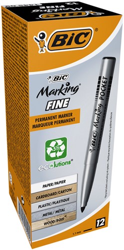 Permanent marker BIC 1445 pocket 1.1mm zwart