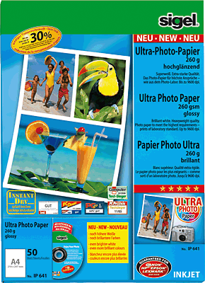 Fotopapier Sigel Ultra Paper glossy A4 260 grams 50 vel SI-IP641